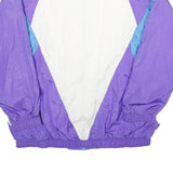 CASUAL ISLE Womens Purple & Blue White Nylon Zip Jacket L Retro Track Shell