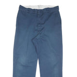 DICKIES Mens Cotton Blend Blue Regular Fit Straight Leg Trousers W34 L28