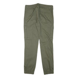 PIER ONE Mens Cotton Blend Slim Cargo Green Trousers W34 L32 Zip Pockets
