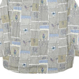 JUPITER Mens Grey Green & Blue Patterned Cotton Blend Shirt XL Casual Long