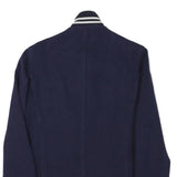 LACOSTE Mens Navy Blue Button Cotton Blend Jacket XS Jersey Cuffs Classic Fit