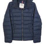TOMMY HILFIGER Womens Navy Bomber Jacket XS Polyester Blend Plain Zip Hooded