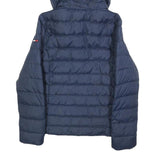 TOMMY HILFIGER Womens Navy Bomber Jacket XS Polyester Blend Plain Zip Hooded