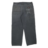 DICKIES Mens Cotton Blend Black Regular Straight Trousers W34 L26 Workwear