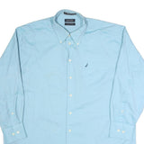 NAUTICA Mens Blue Button-Down Collar Long Sleeve Shirt XL Polyester Blend Casual
