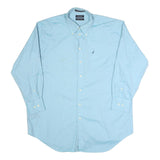 NAUTICA Mens Blue Button-Down Collar Long Sleeve Shirt XL Polyester Blend Casual