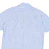 NAUTICA Mens Blue Check Short Sleeve Shirt M Cotton Blend Casual Summer