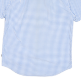 NAUTICA Mens Blue Check Short Sleeve Shirt M Cotton Blend Casual Summer