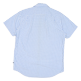 NAUTICA Mens Blue Check Short Sleeve Shirt M Cotton Blend Casual Summer