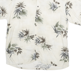 MODA CAMPIA MODA Mens Cream Green Leaf Print Shirt M Relaxed Summer Casual