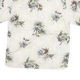 MODA CAMPIA MODA Mens Cream Green Leaf Print Shirt M Relaxed Summer Casual
