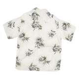 MODA CAMPIA MODA Mens Cream Green Leaf Print Shirt M Relaxed Summer Casual