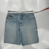 Vibes Jeans Baggy Denim Shorts - 36W 11L Light Wash Denim