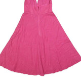 J.CREW Womens Pink Halter Dress Cotton Blend Midi S Summer Casual