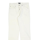 FERRE JEANS Mens White Regular Straight Denim Jeans Cotton Blend W34 L32 Button
