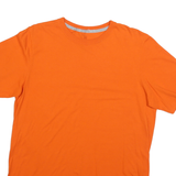 RUSSELL ATHLETIC Mens Orange T-Shirt M Short Sleeve Crew Neck Plain Casual