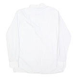 RESISTO Mens White & Grey Striped Shirt L Cotton Long Sleeve Formal Button