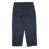 DICKIES Mens Cotton Blend Navy Regular Fit Straight Leg Trousers W38 L32