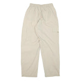Womens Relaxed Beige Cotton Blend Drawstring Trousers W24 L28 Casual Comfort
