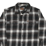 ORVIS Mens Black & Brown Check Shirt L Long Sleeve Cotton Blend Casual