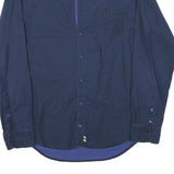 TOMMY HILFIGER Mens Blue Shirt L Cotton Blend Button Down Casual