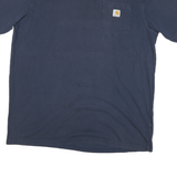 CARHARTT Mens Navy Blue T-Shirt XL Short Sleeve Crew Neck Pocket Logo