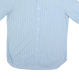 TOMMY HILFIGER Mens Blue & Green Striped Shirt M Button Down Pockets Cotton