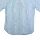 TOMMY HILFIGER Mens Blue & Green Striped Shirt M Button Down Pockets Cotton