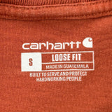 Carhartt T-Shirt - Small Orange Cotton