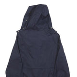 ZARA WOMAN Womens Navy Blue Cotton Blend Hooded Jacket S Zip Casual Outerwear