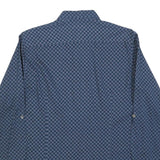 TED BAKER Mens Blue & Grey Printed Cotton Blend Shirt L Long Sleeve Casual