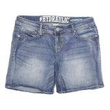 HYDRAULIC Womens Denim Blue Casual Shorts L W30 Embroidered Pockets Low Rise