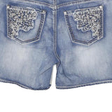 HYDRAULIC Womens Denim Blue Casual Shorts L W30 Embroidered Pockets Low Rise