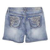 HYDRAULIC Womens Denim Blue Casual Shorts L W30 Embroidered Pockets Low Rise