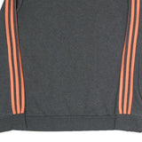 ADIDAS Girls Grey & Coral Sweatshirt L Cotton Blend Crew Neck Long Sleeve