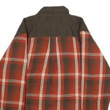 BROWNING Mens Red & Brown Check Button Cotton Blend Jacket L Casual Outdoor
