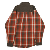 BROWNING Mens Red & Brown Check Button Cotton Blend Jacket L Casual Outdoor