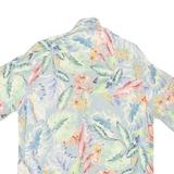 MNG Mens Blue Floral Shirt M Cotton Blend Summer Tropical Pattern