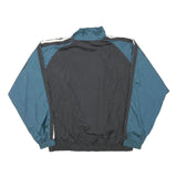 JC PENNEY Mens Blue & Black Zip Jacket L Polyester Blend Plain USA Olympic Logo