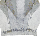 NEW YORK GIRL Womens Grey Purple Cotton Blend Jacket M Colourblock Zip Casual