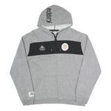 KAPPA Mens Grey & Black Hooded Pullover L Logo Drawstring Hoodie