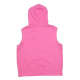 LAUREN RALPH LAUREN Womens Pink Sleeveless Full Zip Hoodie L Casual Cotton Blend