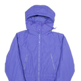 EDDIE BAUER Womens Blue Nylon Hooded Jacket S Zip Outdoor Lightweight Overcoat