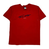 Tommy Jeans Spellout T-Shirt - Medium Red Cotton