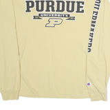 CHAMPION Mens Beige Purdue University Long Sleeve Crew Neck Cotton T-Shirt L