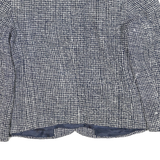 KORET Womens Navy Blue & White Classic Button Jacket M Cotton Blend Tweed