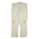 DICKIES Mens Regular Fit Beige Jeans Cotton Blend Zip W38 L32 Workwear Trousers