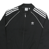 ADIDAS Womens Black Track Jacket UK 14 Polyester Zip Athletic Casual Sportswear
