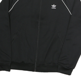 ADIDAS Womens Black Track Jacket UK 14 Polyester Zip Athletic Casual Sportswear