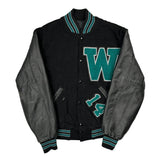 North Woodstock Thunder Unbranded College Varsity Jacket - Medium Black Wool Blend